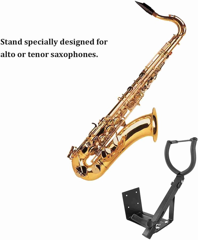 Cocoarm Saxophone Wall Mount Heavy Duty Steel Holder for Alto Tenor Saxophones Space Saving Display Rack Stand for Music Studios Instrument Shops Home Decor - Image 2
